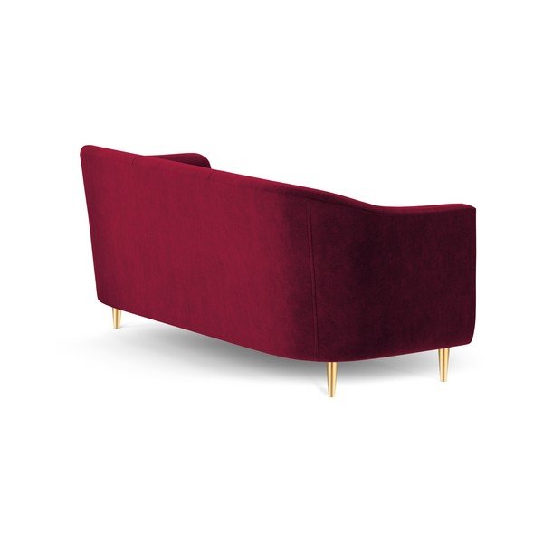 Červená sametová pohovka Kooko Home Corde, 175 cm-image-3
