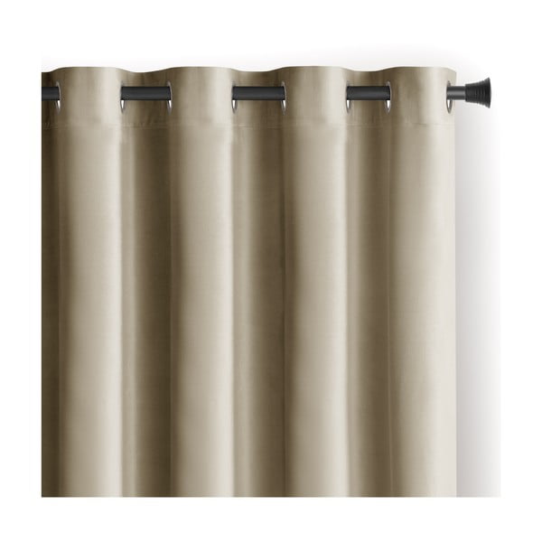 Pruun-beež sametist dimout-kardin 140 × 270 cm Eyelets – Restilo