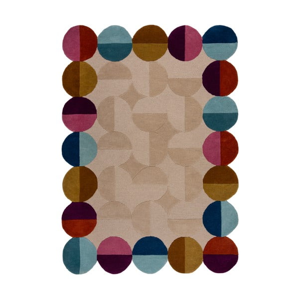 Beež käsitsi kootud villane vaip 120x170 cm Mia Textured Scallop - Flair Rugs