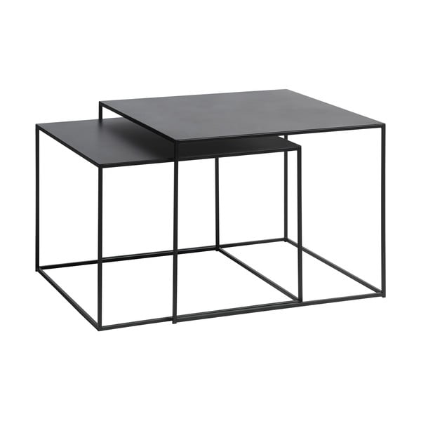 Mustad metallist diivanilauad 2 tk 65x65 cm Pebble - Unique Furniture