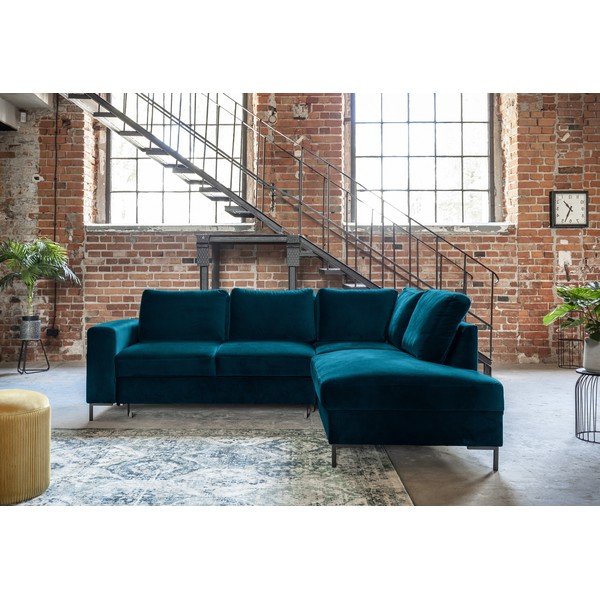 Türkiissinine sametist nurgadiivan (paremas nurgas) Lofty Lilly - Miuform-image-3