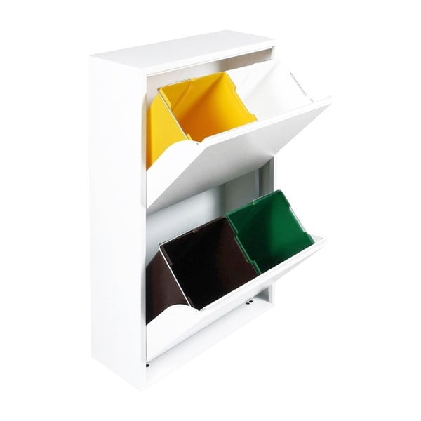 Bílý odpadkový koš na tříděný odpad Evergreen House Sort-image-3