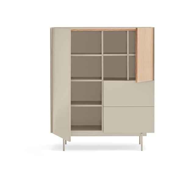 Beež/puiduvärvi tammedekooriga kõrge kummut 100x120 cm Otto - Teulat-image-3