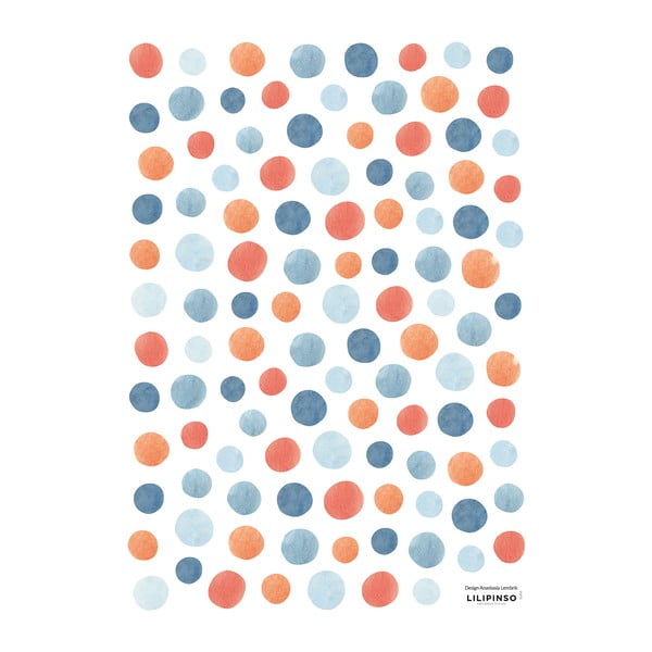 Laste kleebised 110tk komplektis 30x42 cm Colorful Dots - Lilipinso