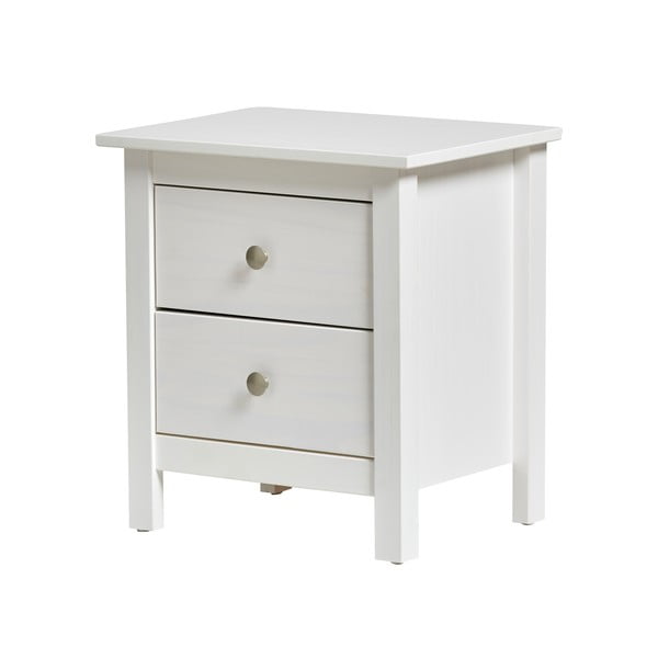 Valge massiivsest männipuidust öökapp 2 sahtliga Berna - Marckeric-image-2