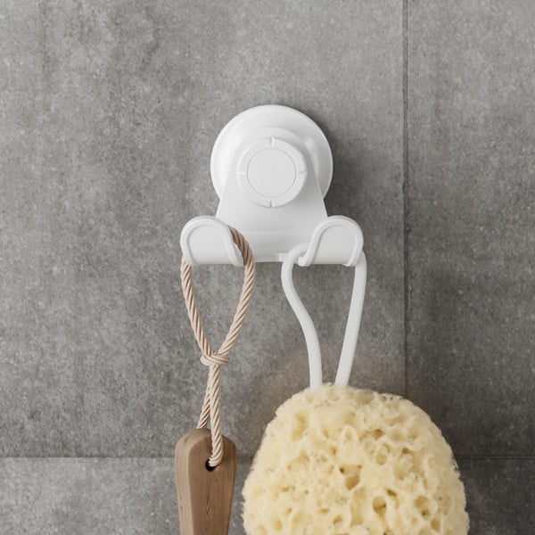 Valge isekinnituv taaskasutatud plastist konks Flex Adhesive - Umbra-image-2