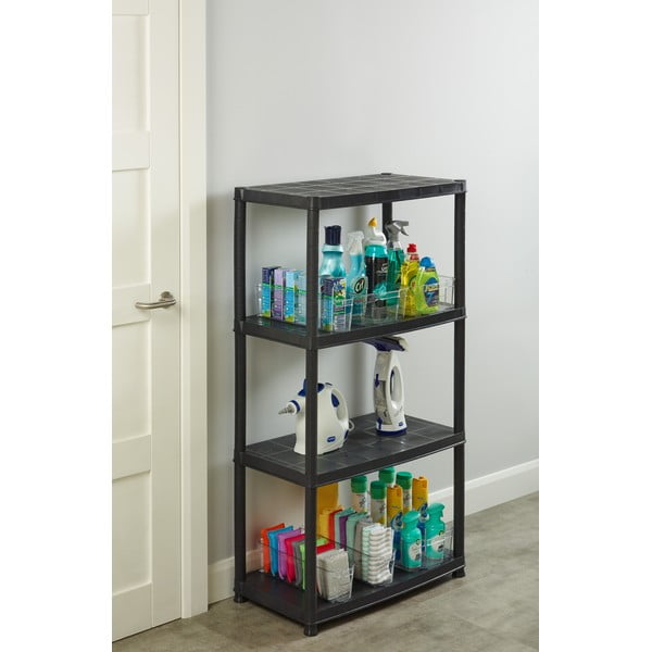 Must plastikust hoiuriiul 61x130 cm - Addis-image-1