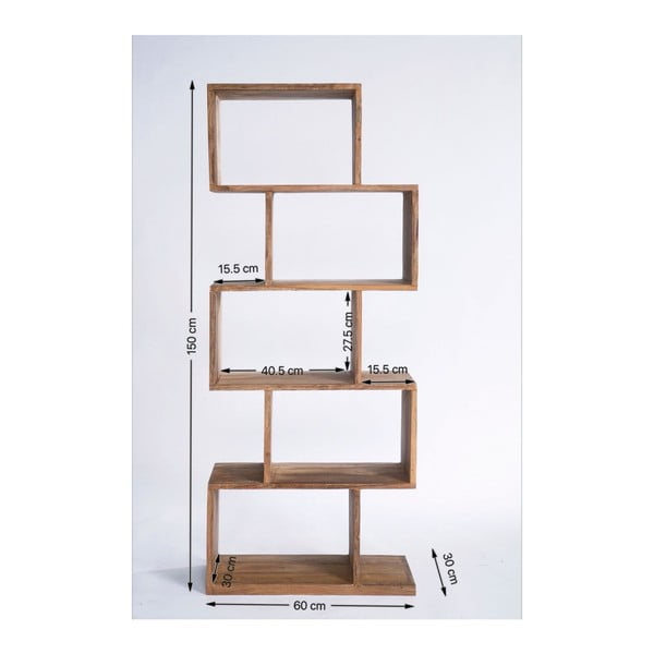 Täispuidust raamaturiiul sheesham 60x150 cm Fur - Kare Design-image-4