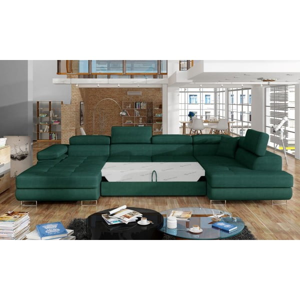 Roheline sametist lahtikäiv/sahtliga nurgadiivan (parem nurk/U-kujuline) Rodrigo – ELTAP-image-2