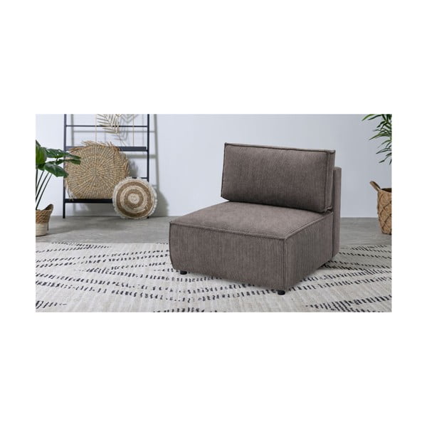 Helepruun velvetist diivanimoodul, keskosa  Nihad modular - Bobochic Paris-image-1