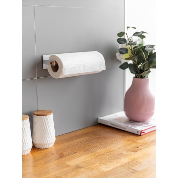Valge/puiduvärvi majapidamispaberi hoidja isekleepuv Magna – Wenko-image-1
