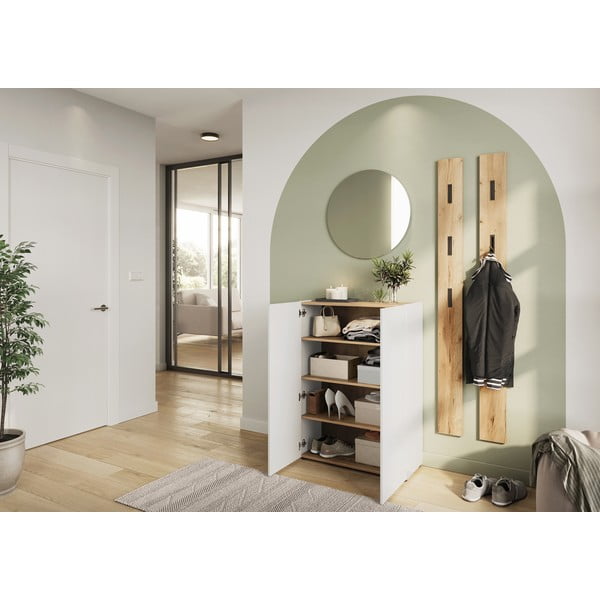 Valge tammespoonist koridorikomplekt 74x200x33 cm Alviano - Germania-image-1