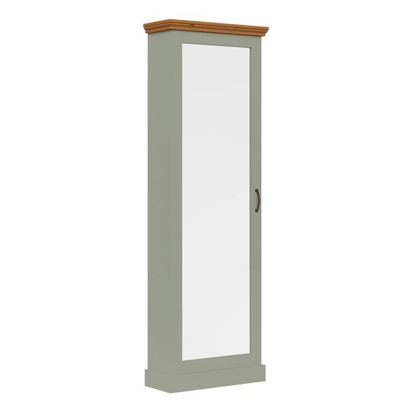 Roheline/hele naturaalsest männipuidust kingakapp peegliga 60x180x25 cm Selma - Støraa-image-4