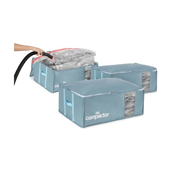 Vaakumplastist riiete hoiukastid 3tk komplektis 65x45x27 cm Blue Edition - Compactor-image-4