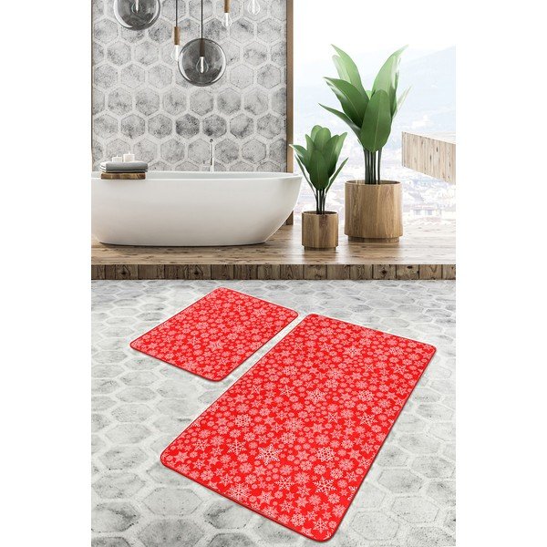 Punased vannitoamatid 2 tk 60x100 cm komplektis - Mila Home-image-3