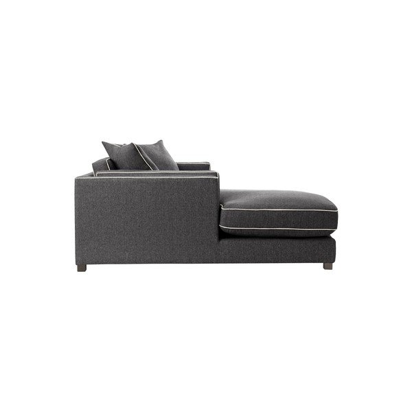 Antracitově šedá rohová pohovka s lenoškou na levé straně a krémovými lemy Rodier Intérieurs Organdi-image-2