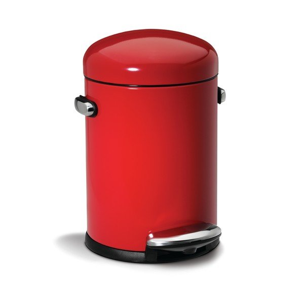 Červený pedálový koš simplehuman Retro, 4.5 l