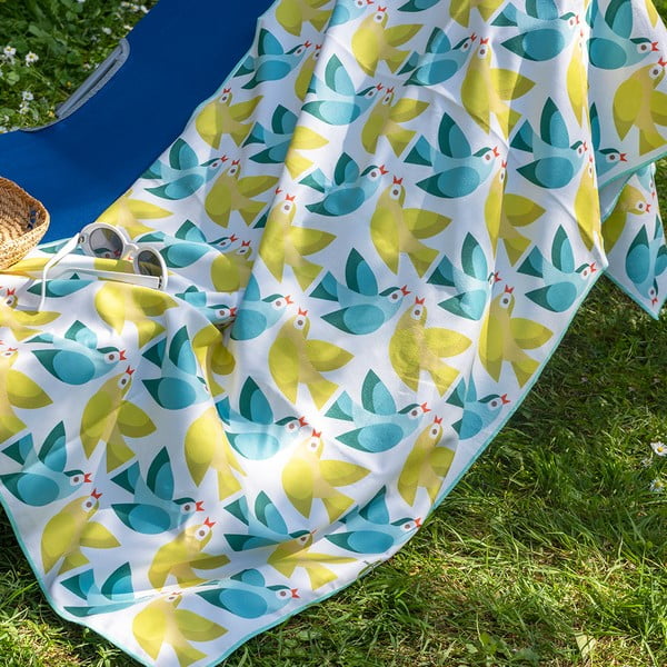 Kollane ja sinine mikrokiust rätik Love Birds, 70 x 150 cm Live Birds - Rex London-image-1