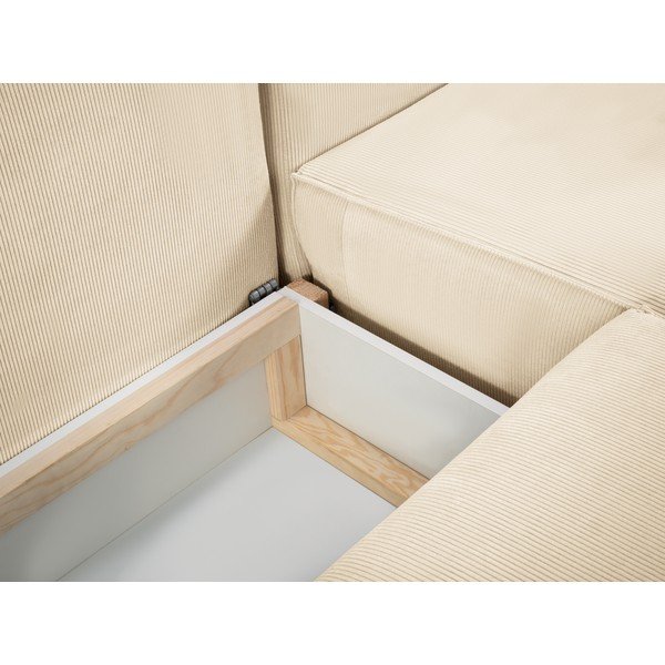 Beežist koordi U-kujuline diivanvoodi Azalea - Mazzini Sofas-image-1