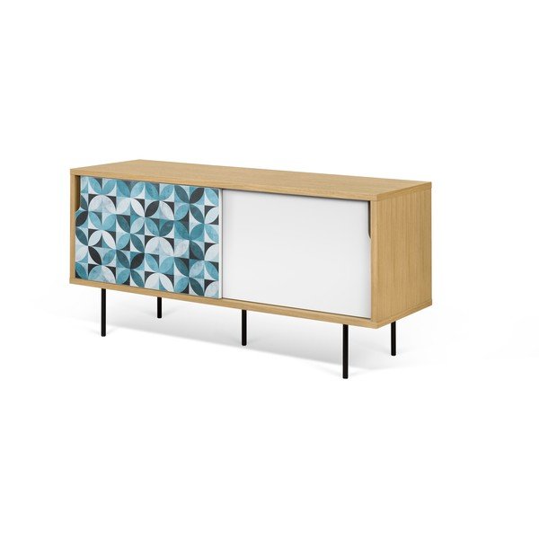 Malý TV stolek z dubového dřeva s kovovýma nohama TemaHome Dann Morocco-image-2