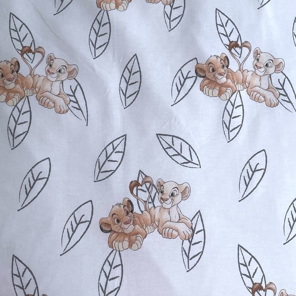 Helekollane puuvillane laste helendava efektiga voodipesu 140x200 cm Lion King "Best friends" - Jerry Fabrics-image-4