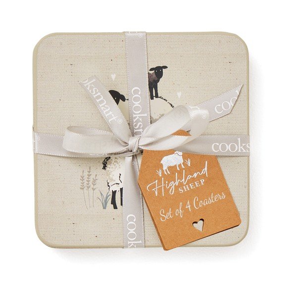 Taupe korgist joogialuste komplekt, 4 tk Highland Sheep - Cooksmart ®-image-2