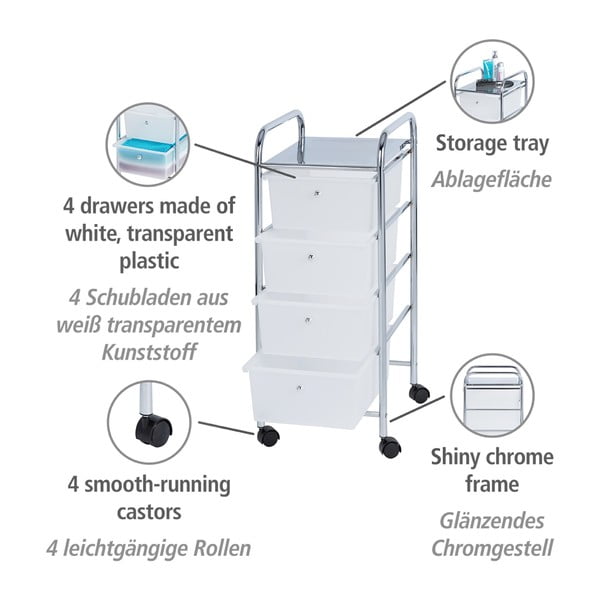 Mobiilne vannitoa riiul 4 sahtliga Messina Messian - Wenko-image-3