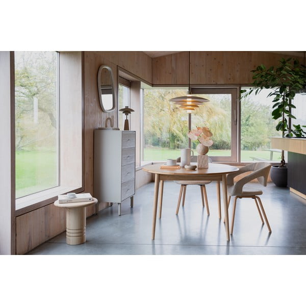 Tammespoonist ümmargune kokkupandav söögilaud koos lisaplaadiga ø 120 cm Twist - Zuiver-image-1