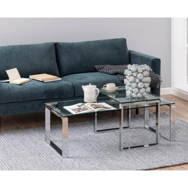 Hõbedane kohvilaud 2-st komplektis Katrine - Actona-image-1