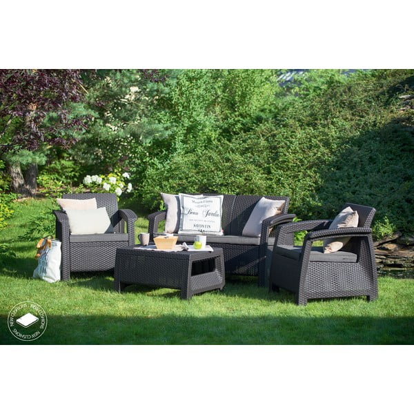 Tumehall aiamööbli komplekt 4-le inimesele Corfu - Keter-image-1