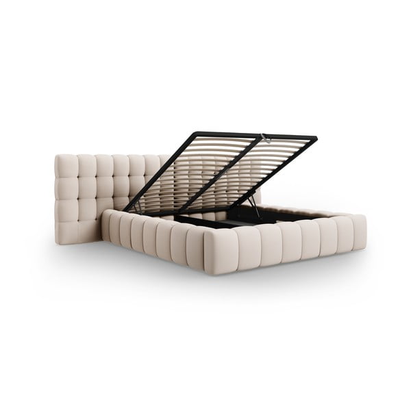 Beež kaheinimesevoodi koos panipaigaga 160x200 cm Mamaia - Micadoni Home-image-3