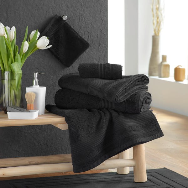 Must frotee puuvillane vannirätik 90x150 cm Tendresse - douceur d'intérieur-image-2
