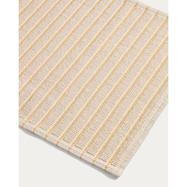 Kollane/beež tekstiilist vannitoamatt 50x80 cm Merade - Kave Home-image-1