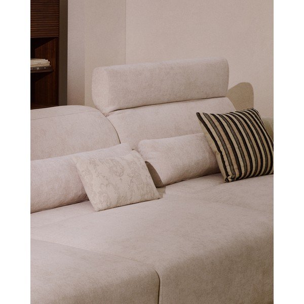 Beež šenilldiivan lamamisdiivan tugitooliga 410 cm Lares - Kave Home-image-4