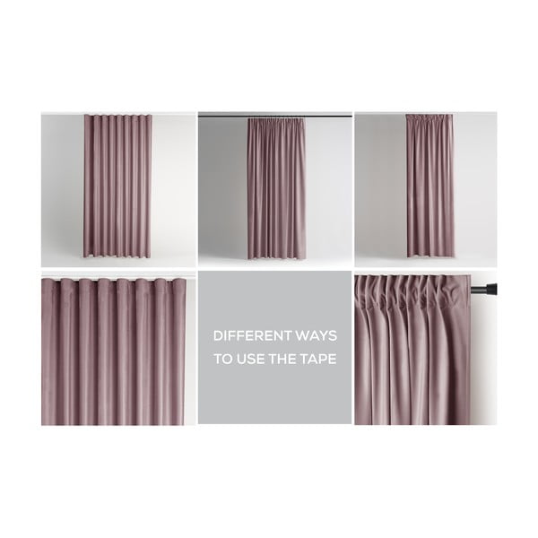 Helepruun sametist dimout-kardin 140 × 270 cm Pleat – Restilo-image-3