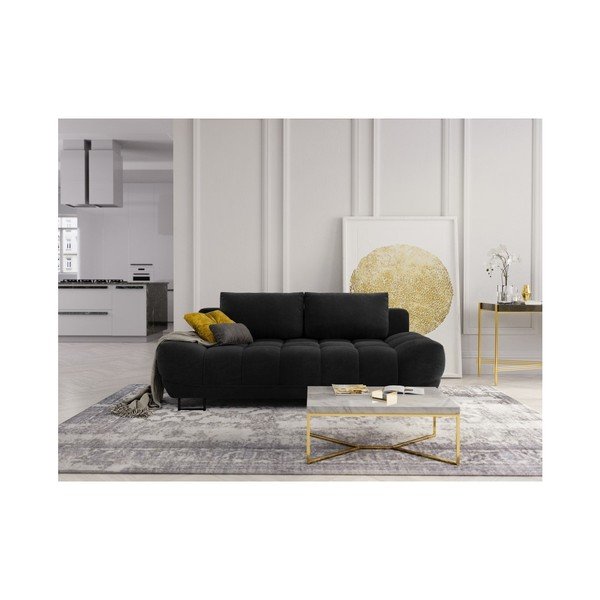 Černá třímístná rozkládací pohovka Windsor & Co Sofas Cumulus-image-1