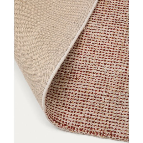 Terrakottapunane käsitsi kootud viskoosist vaip 160x230 cm Elvan - Kave Home-image-2