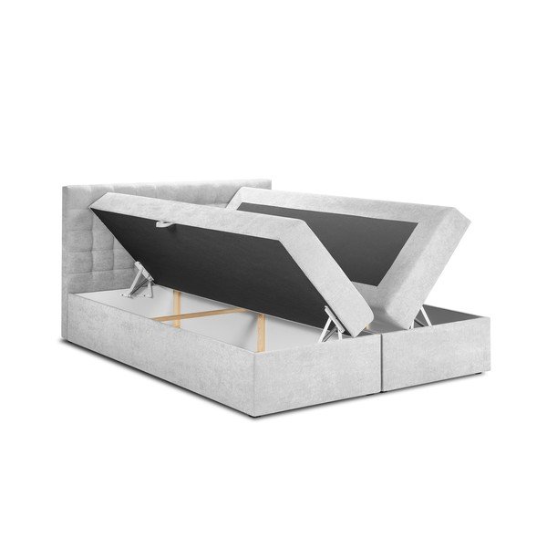 Helehall boxspring-voodi koos hoiualusega 160x200 cm Jade - Mazzini Beds-image-3