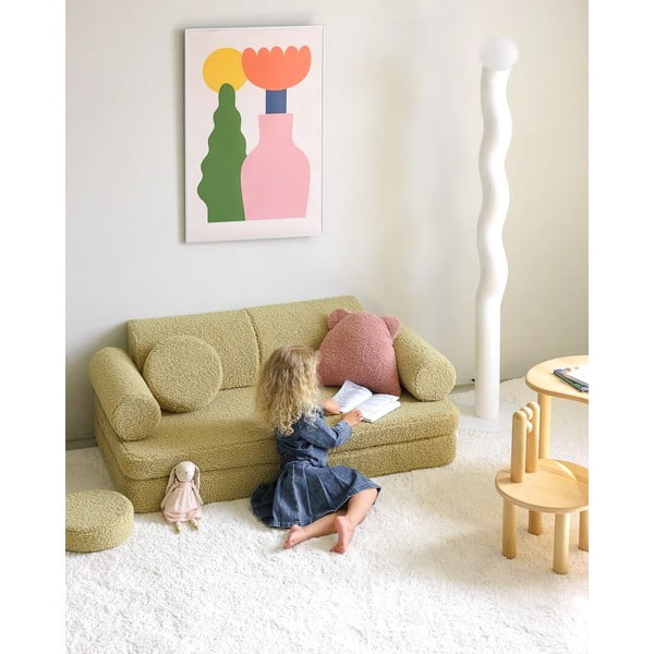 Roosa bukleekangast laste diivanipadi Bear - Wigiwama-image-1