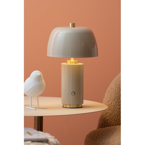 Kreem dimmerdatav LED lauavalgusti metallist varjuga (kõrgus 30 cm) Freya - Leitmotiv-image-1