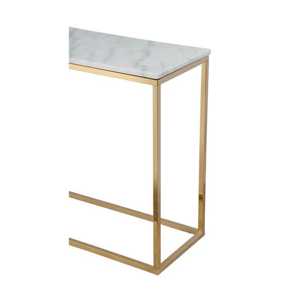 Valge marmorist konsoollaud kuldse marmorist alusega, pikkus 100 cm - RGE-image-3
