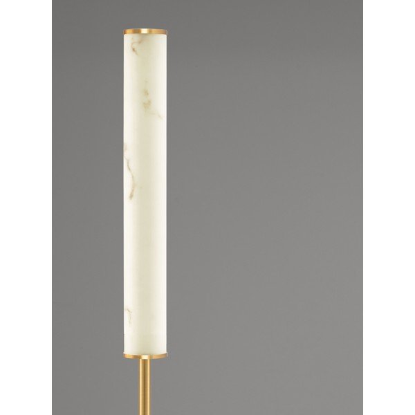 Valge/messingivärvi LED-põrandalamp marmorist dekooriga (kõrgus 140 cm) Nolia - Nova Luce-image-1