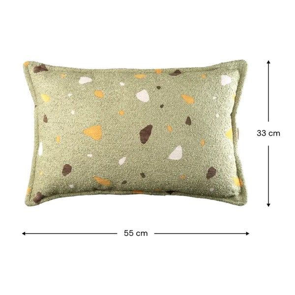 Roheline buklee/šenillkangast laste diivanipadi Terrazzo Bolster - Wigiwama-image-2