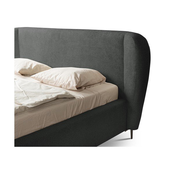 Tumehall polsterdatud kaheinimesevoodi koos voodipõhjaga 160x200 cm Makana - Makamii-image-4