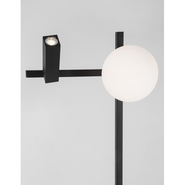 Valge/must metallist LED-põrandalamp painduva konstruktsiooni ja klaasist varjuga (kõrgus 150 cm) Joline - Nova Luce-image-4