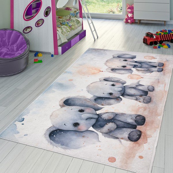 Helehall laste vaip 100x160 cm Baby Elephants - Vitaus-image-1
