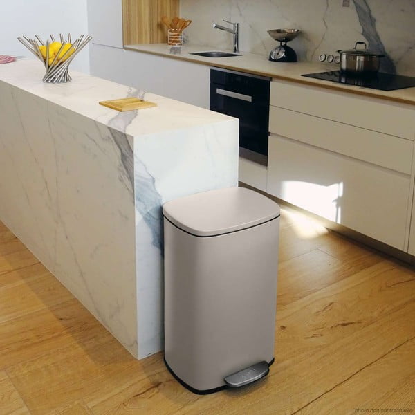 Hallikaspruun terasest prügikast 50 l Akira - Spirella-image-1