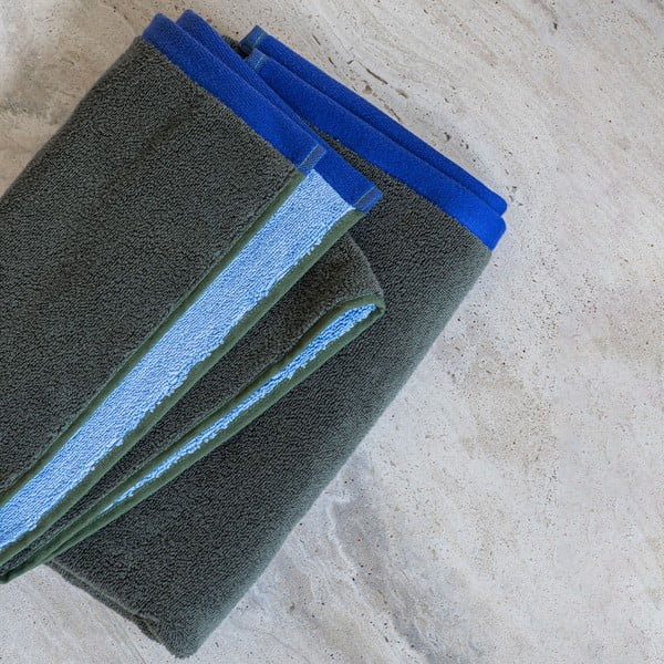 Tumerohelised/sinised orgaanilisest puuvillast froteerätikud 2tk komplektis 40x55 cm Soft - Mette Ditmer Denmark-image-1