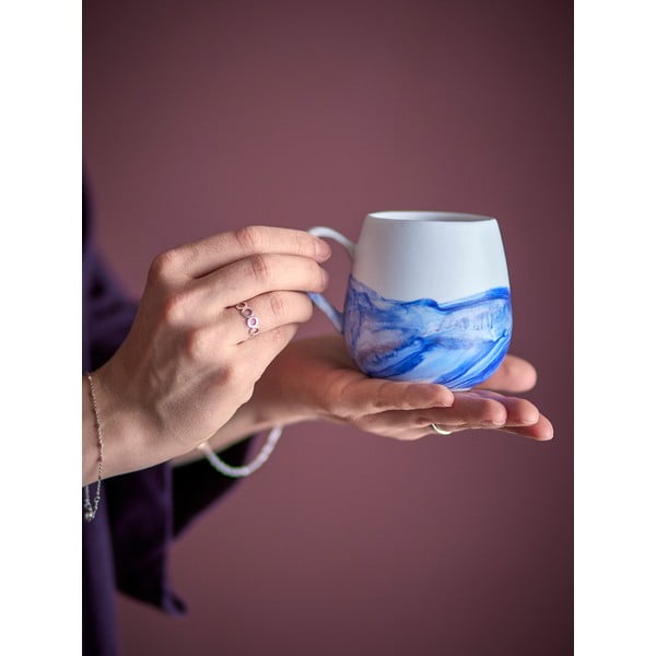 Valged/sinised kivikeraamikast tassid 4tk komplektis 250 ml Lyre - Bloomingville-image-1