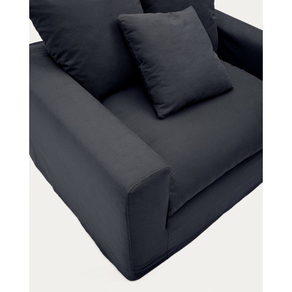 Antratsiitne linane tugitool Nora - Kave Home-image-4